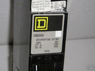 Square d i-line circuit breaker, 20A, 277V 1P, FH16020A