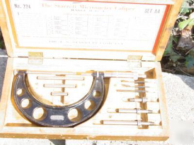 Starrett micrometer caliper #224 set aa range 0 thru 4