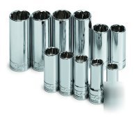 11PC 3/8IN. dr. metric deep 12 pt socket set -s k tools