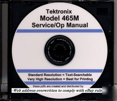 Tek tektronix 465M service / op manual 2 res + extras 