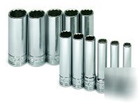 11PC 1/4IN. dr. metric deep 12 pt socket set-s k tools