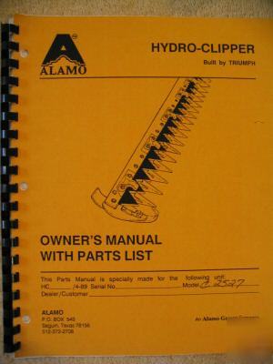 Alamo hydro clipper for case 990 995 ops parts manual