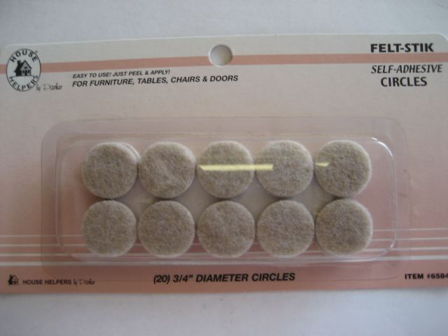 Heavy duty adhesive felt circles 3/4