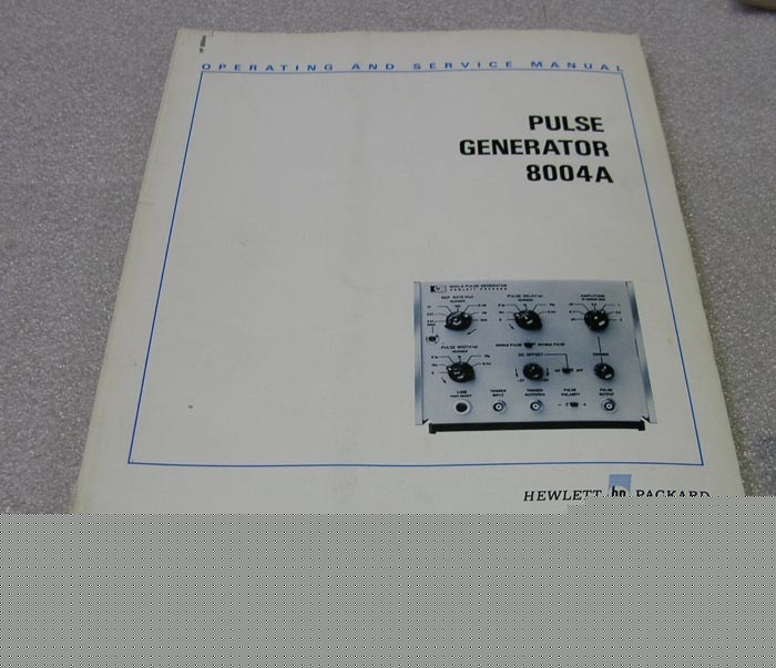 Hp 8004A pulse generator operating & service manual []