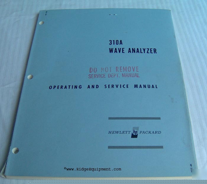 Hp 310A wave analyzer operating & service manual []