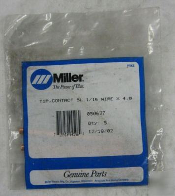 Miller 050637 tip, contact sl 1/16 wire x 4.000 5-pack