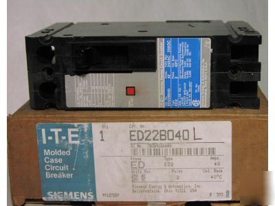 New siemens ite ED22B040 circuit breaker 40A/2P/240V 