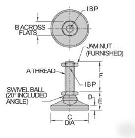 Carr lane cl-6-slfn stud leveling feet w/delrin pad 