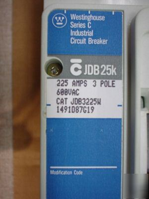 Westinghouse cat # JDB3225W, 225 amp circuit breaker
