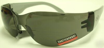 Rider smoked lens & silver global vision safety glasses
