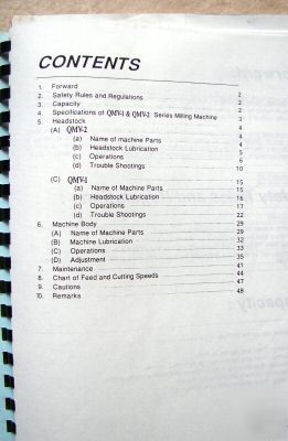 Asian variable speed vertical milling machine manual