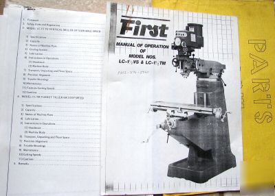 Asian variable speed vertical milling machine manual