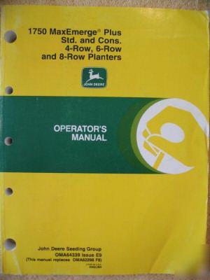 John deere 1750 standard & conservation planter manual