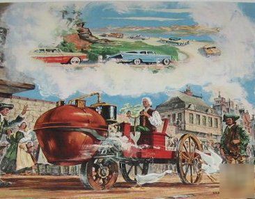 Nicolas cugnot motor-wagon 1770 art vanadium -1956 ad