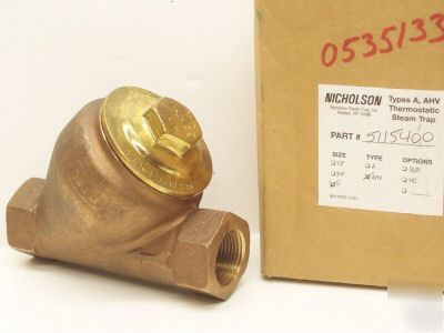 New nicholson AHV53 ahv-53 thermostatic steam trap, 1