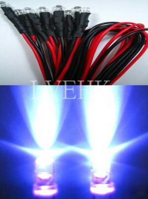 30P 12V dc pre wired super bright uv led 3MM 3,000MCD