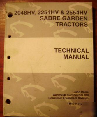 John deere sabre lawn tractor technical manual hv jd
