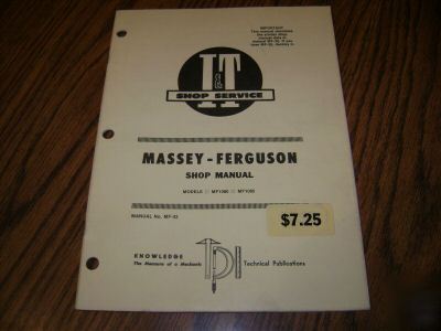Massey ferguson 1080 & 1085 tractor i&t shop manual mf