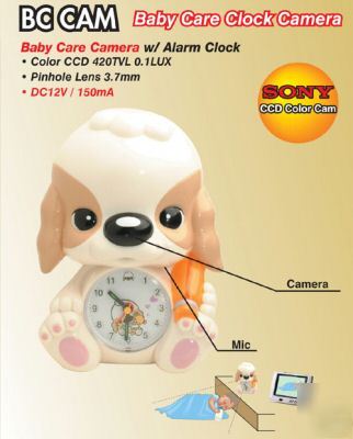 Covert camera baby care w/ alarm clock