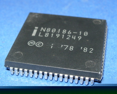 Cpu N80C186-10 intel processor vintage plcc