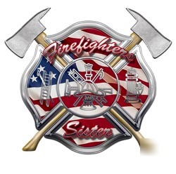 Firefighters sister decal reflective 12