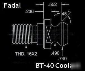Fadal cnc bt-40 coolant retention knobs