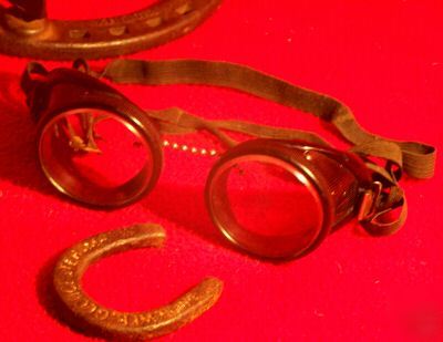 Old antique vintage safty goggles glasses eyeglasses 