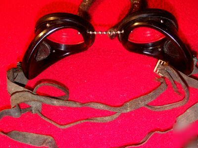 Old antique vintage safty goggles glasses eyeglasses 