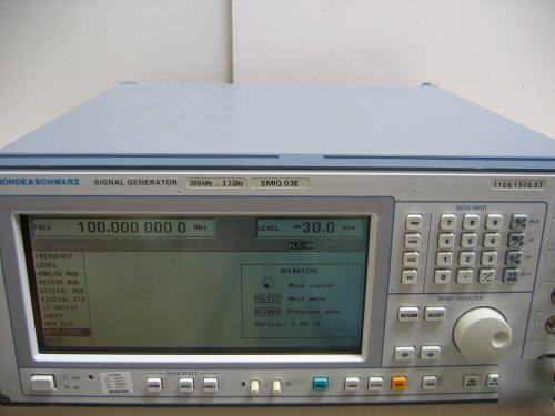 R&s SMIQ03E vector signal generator, 3.3 ghz w/ options