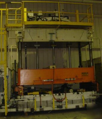 100 ton 132IN x 78IN hydraulic four post press 1995