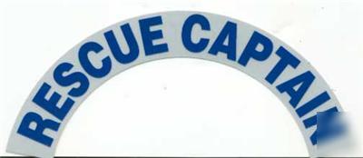 Fire helmet crescent decals rescue captain blue