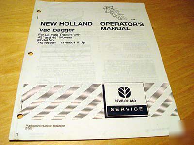 New holland vac bagger LS35 LS45 LS55 operator's manual