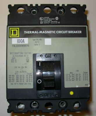 Square d thermal magnetic circuit breakers 100A lot 
