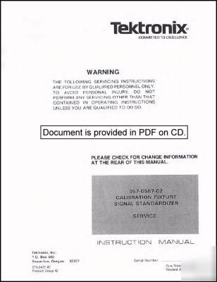 Tek tektronix 067-0587-02 service manual w/op info