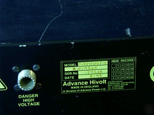 Advance hivolt -20 kv @ 5MA high voltage power supply