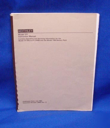 Keithley 177 microvolt dmm & 1788 service manual