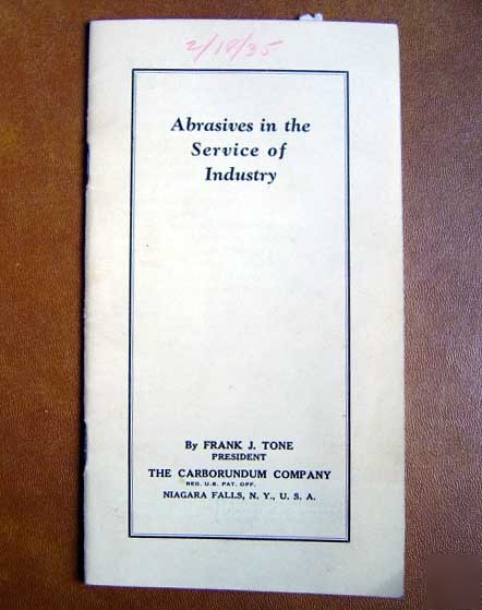 Abrasives - the carborundom company - 1935