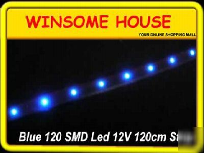 *brightest* 12V blue 120 led flexible car smd led strip