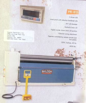 13 gauge x 6FT initial pinch plate bending roll