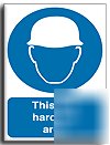 Hard hat area sign-s. rigid-200X250MM(ma-037-re)