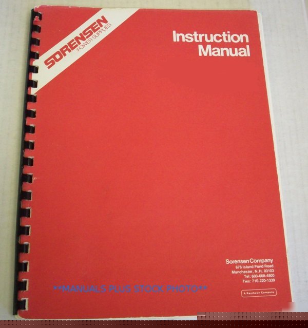 Sorensen dcs-e series op/service manual - $5 shipping 