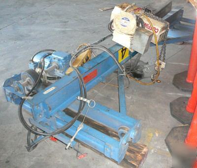 1 ton bridge crane, coffing hoist, 100' of dual rail