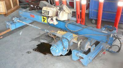 1 ton bridge crane, coffing hoist, 100' of dual rail