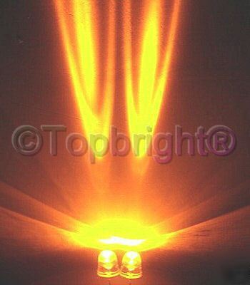10 pcs mega bright yellow led 10MM 60,000 mcd f/r