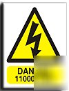 11000 volts sign-s. rigid-200X250MM(wa-045-re)