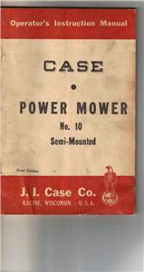 1956 case operator's manual- power mower #10