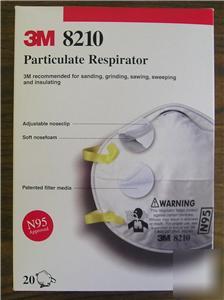 3M 8210 N95 particulate respirators pack of 20