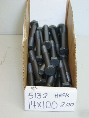M14 - 2.0 x 100 mm metric bolts grade 8.8, qty (3)