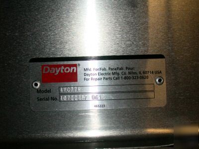 Dayton centrifugal exhaust fan model#4YC776
