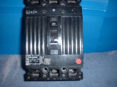 Ge TEB132020 circuit breaker 3 pole 240 v 20 amp teb